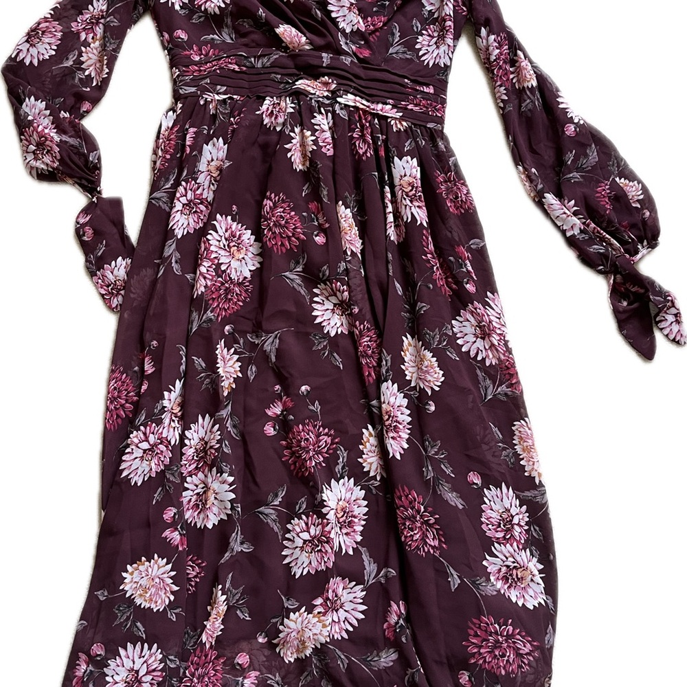 Gal Meets Glam Floral Maxi Dress - Burgundy and Pink